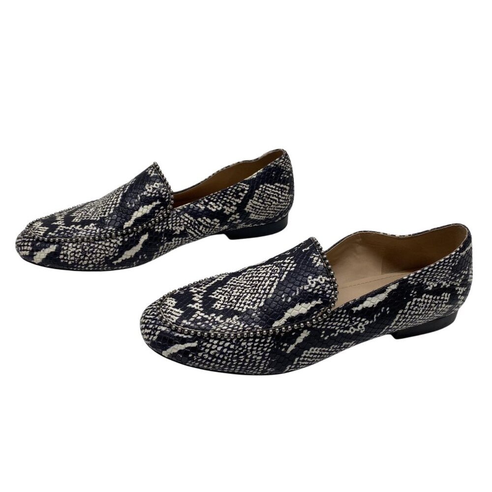 Coach Harper Snake Print Studded Loafers size 7.5b snakeskin gray black - Picture 6 of 8